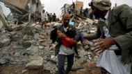 صورة ارشيفية من غارة للتحالف استهدفت منزلا في صنعاء